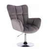 LuxuryForm DESIGN Kreslo AURORA VELUR na striebornom tanieri - tmavo šedé