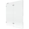 Mexen Lunar, 2-krídlová vaňová zástena ľavá 140 x 150 cm, číre sklo, brúsená oceľ, 897-140-100-97-00-L