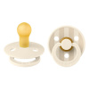 BIBS STUDIO Colour Pin okrúhle cumlíky z kaučuku 2ks - ivory vanilla mix - Veľkosť 1 (0–6mesiacov)