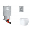 Grohe Uniset Set predstenovej inštalácie, klozetu, dosky SoftClose a tlačidla Skate Cosmopolitan, kefovaná nerezová oceľ SANI15BB2109-GR