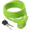 Špirálový zámok M-WAVE 150cm 8mm, klip na sedlovku, zelený