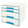 Zásuvkový box Leitz WOW CUBE, 4 zásuvky, světle modrá 52132036