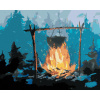 ZUTY Maľovanie podľa čísel KEMPOVANIE V LESE Rámovanie vypnuté plátno na rám Rozmer 80x100 cm
