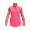 Dievčenské tričko Under Armour UA Tech Graphic 1-2 Zip ružová|YXL