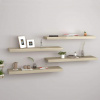 vidaXL Plávajúce nástenné police 4 ks, dubové 80x23,5x3,8 cm, MDF