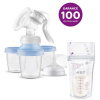 Philips AVENT Odsávačka mat.ml. manuálna s VIA systémom + Sáčky na materské mlieko 180 ml 25 ks VP-F173691