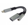 PremiumCord Redukce USB-C /3,5mm jack s DAC chipem + USB-C pro nabíjení 13cm 8592220022891