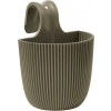 Capi Kvetináč na balkónové zábradlie Groove 21 x 28 cm - green