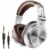 OneOdio Fusion A70 Headset uzavřená (Over Ear) Bluetooth® stereo stříbrná, hnědá High-Resolution Audio headset, otočná sluchátka DJ