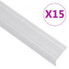 vidaXL Schodové lišty v tvare L 15 ks, hliník 90 cm, strieborné 146737