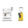 Ascaso Steel DUO PID PLUS, White&Wood + Eureka Helios 75, yellow