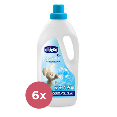 CHICCO 6x CHICCO Prostriedok prací detský Sensitive 1,5 l (27 praní)