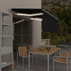 VidaXL Ručne rolovateľná markíza s LED závesom, 3 x 2,5 m, antracitová