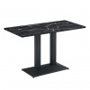 Tempo Kondela Jedálenský bistro stôl, čierny mramor/čierna, 120x60 cm, RINALDO TYP 2