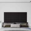 Nástěnné panely 12 ks černé 60 x 15 cm umělá kůže 1,08 m² Černý 343981