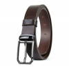 Kožený opasok PLATINUM, šírka 3,3 cm, Tmavo hnedý (VPLATINUM-TH)