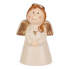 Autronic Anjel - keramická figúrka, béžová so zlatými krídlami KEK9605 CRM