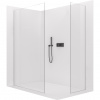 CERANO - Sprchová zástena Walk-in Crystal TL/P - 8 mm - bezvzperový systém - čierna matná, transparentné sklo - 140x100 cm