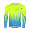 dres FORCE MTB ANGLE dlouhý rukáv, fluo-modrý L