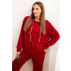 Legínovo Dámska súprava maslová mikina s kapucňou a nohavice s opaskom béžová Farba: Bordová, Veľkosť: UNI