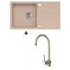 Alveus SET kuchynský granitový drez GALAPAGOS so sifónom 77x43 + batéria ARC110 Beige GALAPAGOSG55+ARC11055