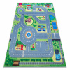 Eoshop BAMBINO 9028 mycí kobereček Město, ulice pro děti protiskluz - zelená / šedá (Velikost: 140x200 cm)
