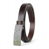 Dámsky kožený opasok SWAROVSKI GREEN, šírka 2cm, Tmavo hnedý (VSWAROVSKI-GREEN-2TH)