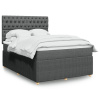 Boxspring posteľ s matracom tmavosivá 160x200 cm látka-ForU-3292115