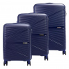 Pierre Cardin tmavomodrý tvrdostenný 3-dielny kufor set 55/65/75 cm