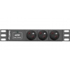 LANBERG PDU-03E-0200-BK Lanberg PDU 10 1U 16A, 3x 230v PL 2m Black