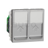 Schneider Electric Unica Dátová zásuvka 2xRJ45 Kat.6 STP, 2 moduly, Aluminium