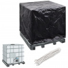 vidaXL Obal na IBC kontajner, 8 očiek 116x100x120 cm - Čierna - 55864-10886