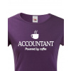 Dámské triko pro účetní Accountant – Powered by coffee, Barva Fialová, Velikost 2XL Bezvatriko.cz 208173