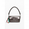 Dámská kabelka DESIGUAL 25WAXPAQ 9225 BAG HALF LOGO TROKEL DARK SILVER 9225 MATERIAL FINISHES velikost U