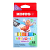 Kores KRAYONES - voskové pastelky trojhranné JUMBO 12 farieb