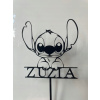 STICH TOPPER PERSONALIZOVANÝ ČIERNY Z PLEXISKLA DEKORÁCIA NA TORTU S MENAMI