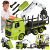 Konštrukčná stavebnica Stator – zelený nákladný automobil so žeriavom a LED efektmi