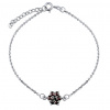 Stříbrný náramek Floret s českými granáty - 18+3 cm SILVEGOB688047B