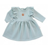 Baby Nellys Detské teplákové šaty, tunika Vintage Love - mätové, 56 (1-2m)