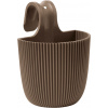 Capi Kvetináč na balkónové zábradlie Groove 21 x 28 cm - taupe