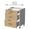 Casarredo Dolná skrinka so zásuvkami š.60, v.82, Modena LD12S6082, biela/artwood