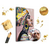 Maľovanie podľa čísel PREMIUM GOLD – Žena s turbanom 60x40 cm (Sada na maľovanie podľa čísel ARTMIE so zlatými plátkami)