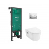Hansgrohe EluPura Original S Set predstenovej inštalácie, klozetu EluPura Original S a dosky SoftClose, tlačidlo iFrame Original S, chróm 60302000-HG