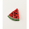 Handmade šitá korálková brošňa melón (Handmade šitá brošňa z korálok - melón)