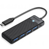 Orico USB-C rozbočovač 4-portový USB-A 3.0 5Gbps čierny