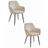 Stolička LUGO - béžový zamat / čierne nohy x 2