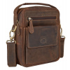Hnedá kožená bočná kabelka Giorgio Carelli, crossbody