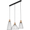 TK Lighting Modesto závesné svietidlo 3x10 W čierna-drevená 10158
