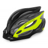 Cyklistická prilba R2 WIND matná čierna, šedá, neon žltá Veľkosť: M (obvod hlavy 56-58 cm)