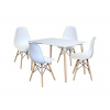 idea Jedálenský stôl 120x80 UNO biely + 4 stoličky UNO biele